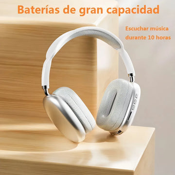 Auriculares Inalámbricos De Diadema Con Micrófono Bluetooth 400mah Plateado Diadema Xx Algodón Acolchado Orejeras Transpirables Rotación Libre