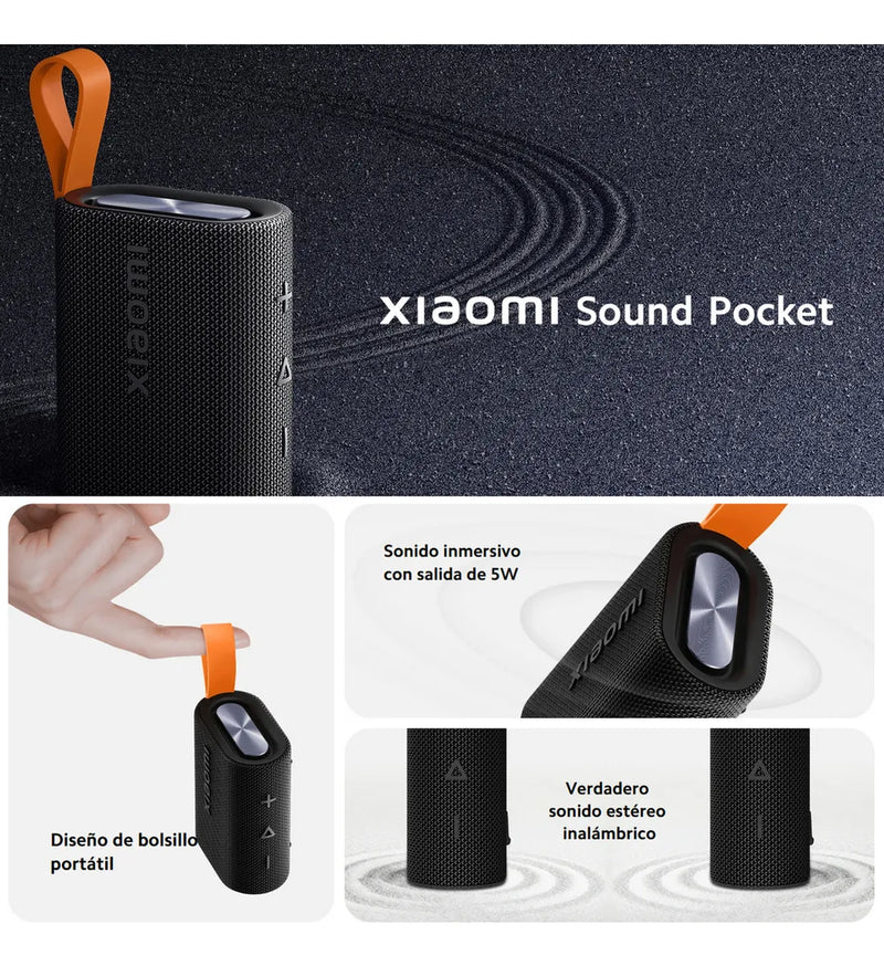 Xiaomi Sound Pocket, Parlante Inalámbrico Portátil Ip67 Tws Negro