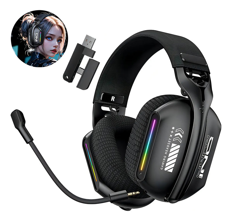 Audífonos Gamer Onikuma Gt808 Tri-mode Compatible Ps5 Color Negro