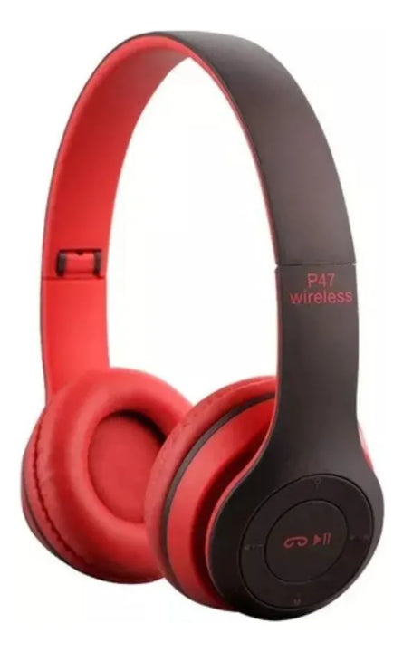 Fone de ouvido over-ear 5.0+EDR P47 rojo