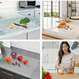 Tabla Corta Alimentos Protector Mesón Cocina Antideslizante Lisa Transparente