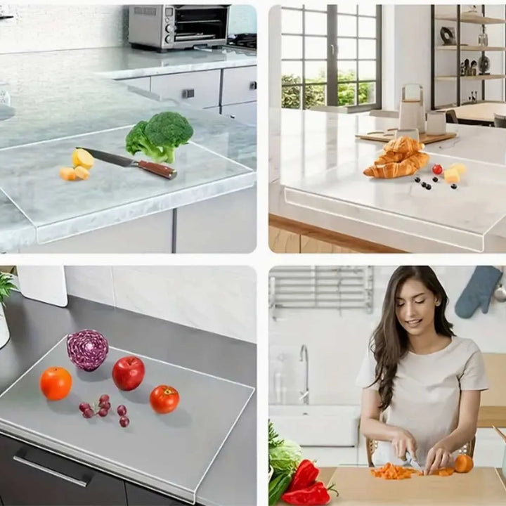Tabla Corta Alimentos Protector Mesón Cocina Antideslizante Lisa Transparente