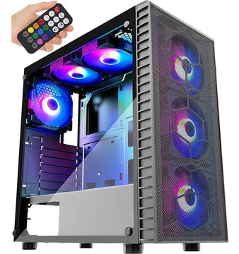 Musetex Mesh Atx Mid-tower Computer Gaming Case Con 6 Pcs × G05mn6-hw
