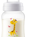 Tetero Avent Anti Cólicos 9oz 1m+ (Flujo 2) Decorado Jirafa sin BPA, Clinicamente Probado, modelo SCF821/12