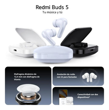 Xiaomi Redmi Buds 5, Auriculares Táctil Anc Manos Libres, Wh Blanco