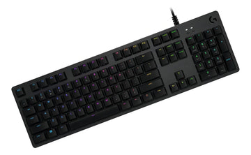 Teclado gamer Logitech G Serie G QWERTY GX Blue inglés US color carbón con luz RGB