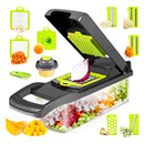 Cortador y rallador de verduras GIB Cleaningtool con mandolina, 12 en 1, con cuchillas, cesta y recipiente intercambiables