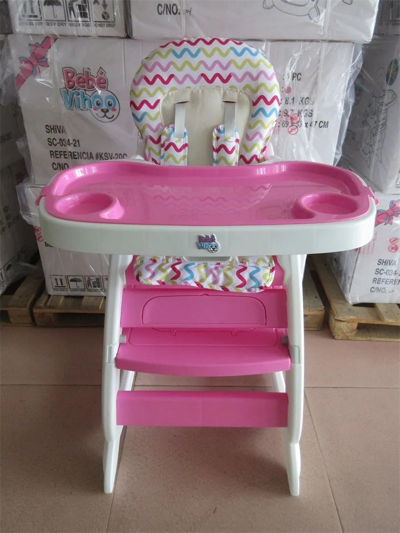 Silla Comedor Escritorio Reclinable Para Niños Y Niñas Gato Rosado