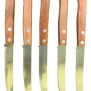 Cuchillo de mesa de acero inoxidable con mango de madera de 20 cm