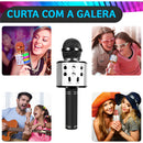 Micrófono de karaoke Bluetooth recargable inalámbrico plateado