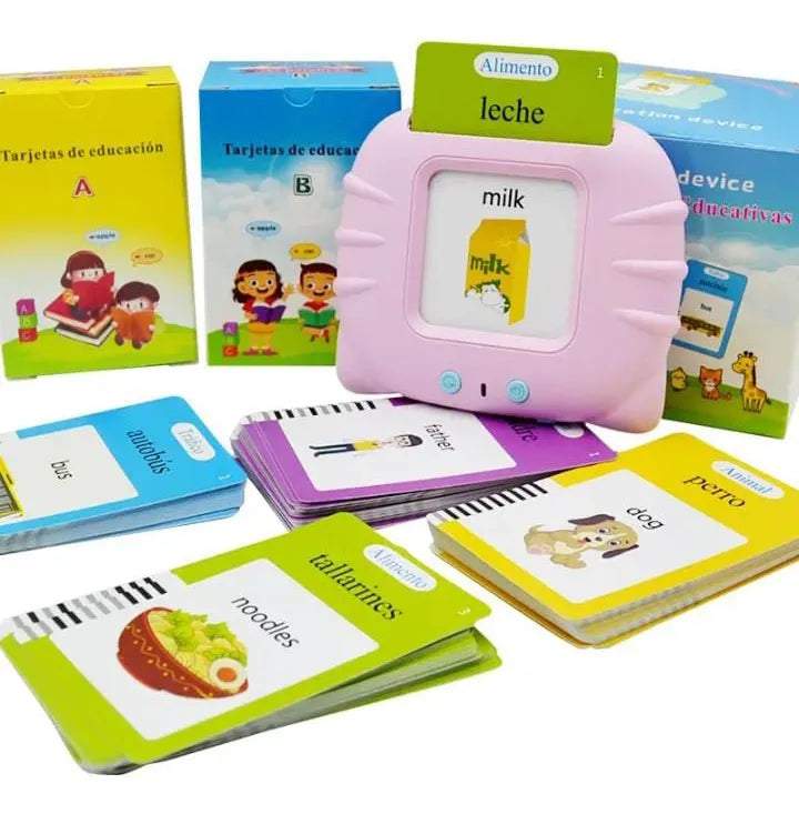 Lector Tarjetas Interactivas Inglés, Español 255 Tarjetas Azul,rosa