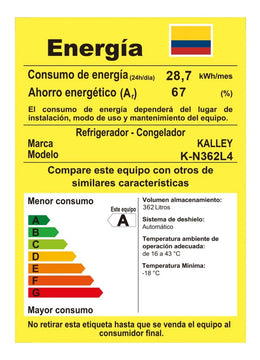Nevecon Kalley K-n362l 362lt Inverter No Frost Gris Gris