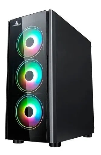 Caja Gabinete Iceberg Crystal G9 Atx X4 Ventiladores Rgb Negro