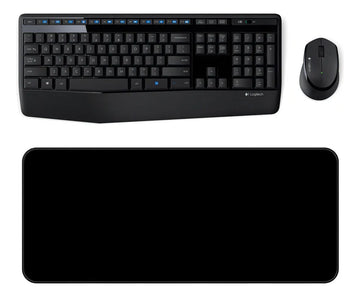 Combo Inalámbrico Logitech Mk345 + Alfombrilla Xl (80x30cm) Mouse Negro Teclado Negro