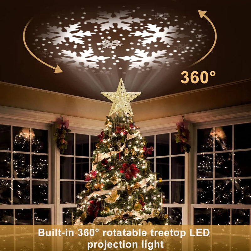 Estrella Navideña Iluminada Con Proyector 3d Led 6 Patrones
