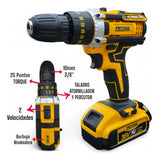 Combo Taladro Percutor Inalámbrico + Pulidora Eléctrica 710w - Amarillo - 50hz/60hz