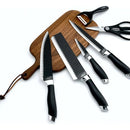 Juego De Cuchillos De Cocina X 7pcs Set En Acero Inoxidable Color Negro