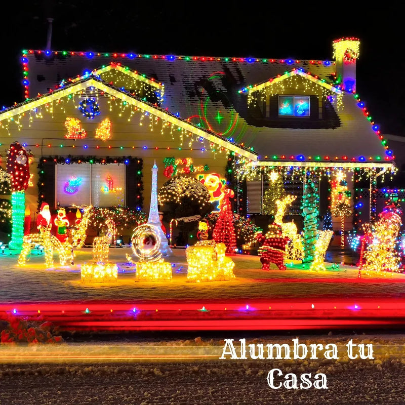 Luz Led Decorativa Luces Navideñas Luces De Navidad Cortina9 Azul