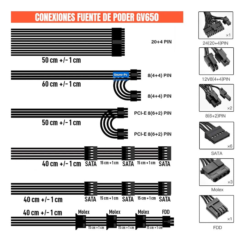 Fuente Poder 650w Reales 80 Plus Bronce Power Supply 650 W Negro
