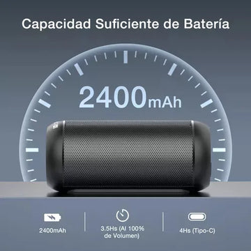 Parlante Bluetooth Portátil 1Hora BOC242 FM Bocina con Luces RGB Conectividad AUX/USB/TF Color Negro Ideal para Fiestas y Cumpleaños