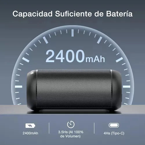 Parlante Bluetooth Portátil 1Hora BOC242 FM Bocina con Luces RGB Conectividad AUX/USB/TF Color Negro Ideal para Fiestas y Cumpleaños