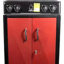 Estufa De Piso Omega 4 Quemadores Gas Gn Acero Inoxidable Negro