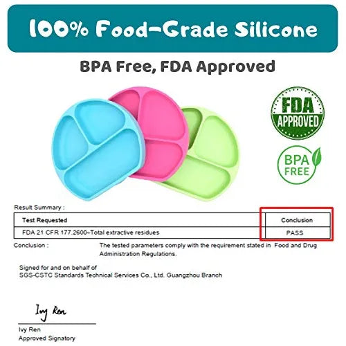Silikong Placa De Succión De Silicona Para Niños Pequeños Se