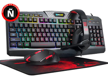 Combo Gamer 4en1 Redragon S101: Teclado, Mouse, Pad, Diadema Negro Negro