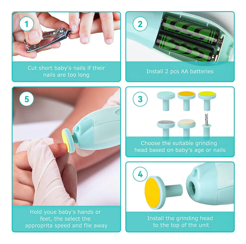 Cortaunas Electrico Para Bebe, Lima De Unas Lupantte Segura