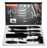 Juego De Cuchillos De Cocina X 7pcs Set En Acero Inoxidable Color Negro