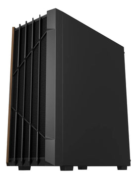 Chasis Iceberg Wood Core Gamer Con 6 Ventiladores Argb Negro
