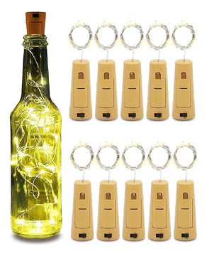 Luces Led Guirnalda Con Corcho Botella Hada X10 Unidades Calida