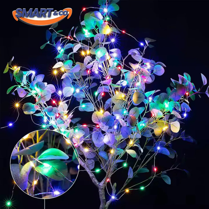 Luces Navideñas Luz Led Solar 50m Control Navidad Guirnalda Multicolor