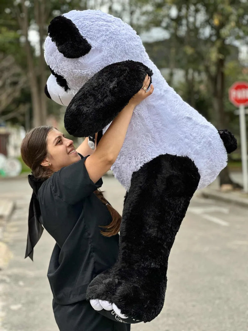Oso De Peluche Gigante Metro Sesenta 160 + Moño + 3 Globos Negro