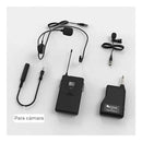 Fifine K037b con micrófono de solapa y auriculares de color negro