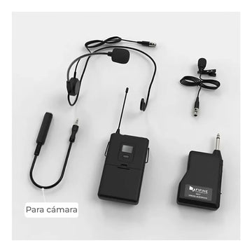 Fifine K037b con micrófono de solapa y auriculares de color negro
