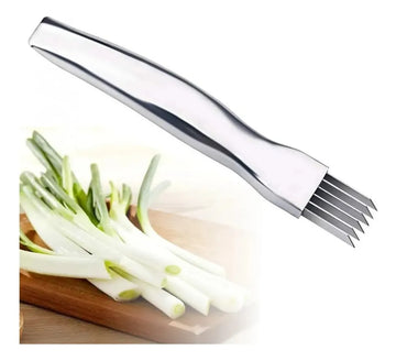 Cortador Acero Inoxidable Para Cebolla Y Verduras Manual Plateado Brillante
