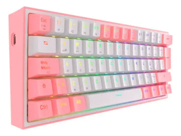 Teclado Redragon Fizz Pro Wireless K616-rgb White/pink Teclado Blanco-rosa Idioma Español