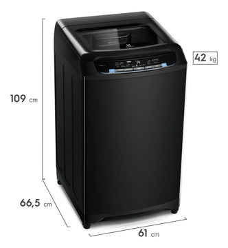 Lavadora Electrolux Carga Superior 21Kg Panel Digital Efficient Care Negra EWIX21F3CSB