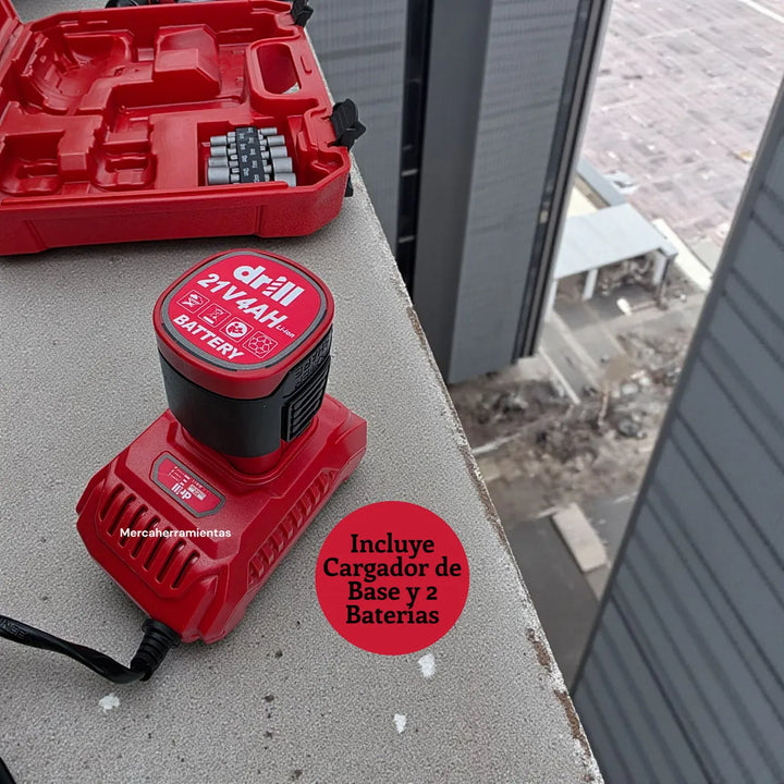 Taladro Drill Ta21rk Inalámbrico 2 Baterías 13mm -brushless Rojo 50hz/60hz