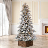 Glitzhome Arbol De Navidad Artificial De Abeto Flocado De Ni