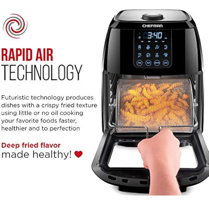 Freidora De Aire Digital Chefman De 6.3 Cuartos + Asador, De