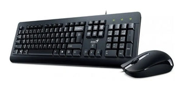 Combo Teclado Y Mouse Genius Usb Español Letra Ñ Alambrico Negro Negro
