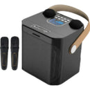 Parlante Portatil Bluetooth Karaoke 2 Micrófonos Inalámbrico Negro