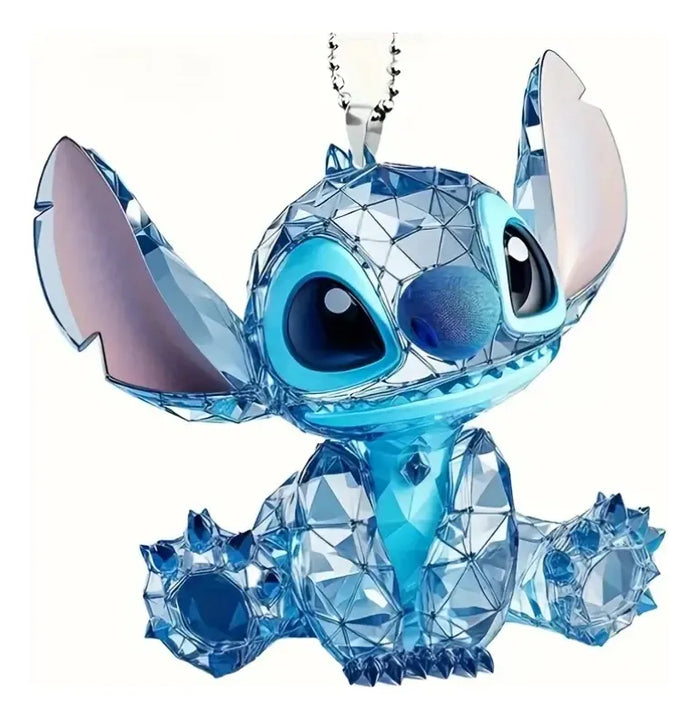 Llavero Stitch Lilo Acrílico Detalle Amistad Detalle Regalo Azul