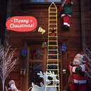 Set Luces Led De Escalera Navideña 10' Con Santa Claus