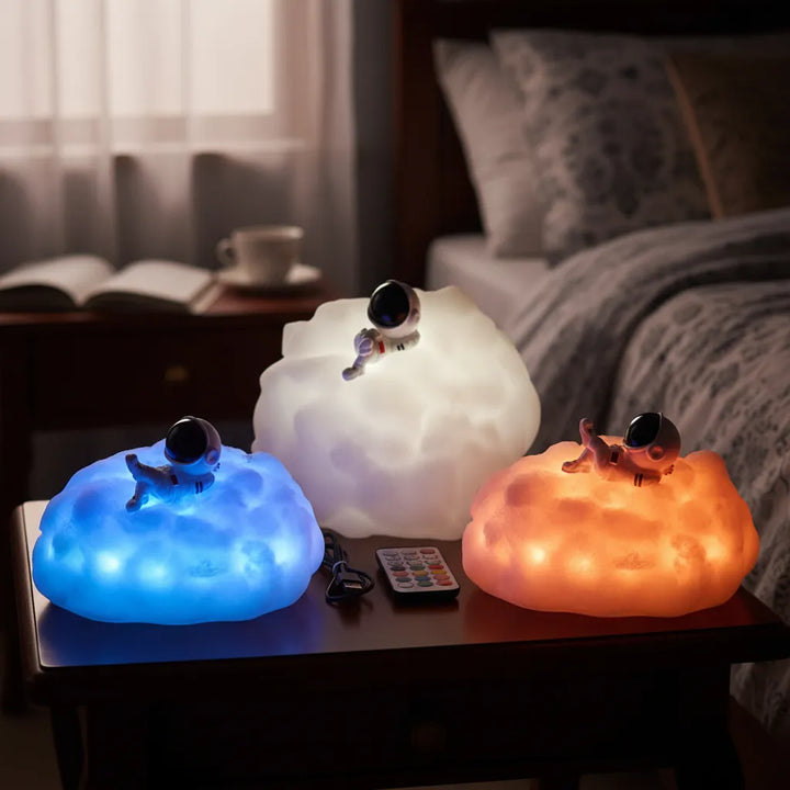 Lámpara Led De Astronauta Con Nubes Coloridas - Lámpara Led