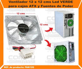Zfan12g Ventilador Acrilico 4 Led Verde 12x12 Cms Computoys