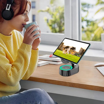 Soporte De Telefono Con Audio Por Induccion + Bluetooth +luz Disponible