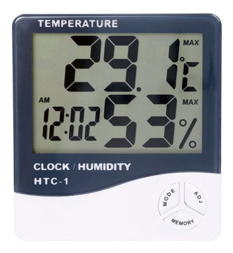 Termohigometro Digital Con Reloj Alarma Y Fecha